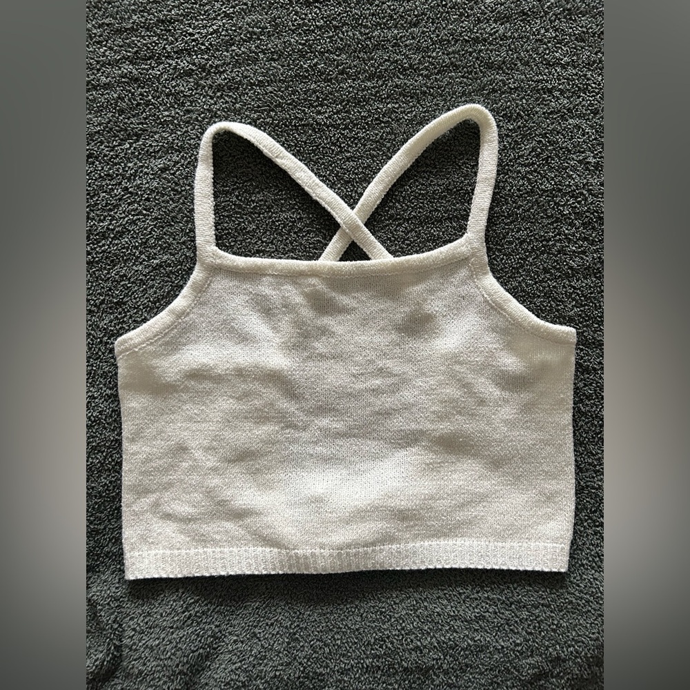 Cream Cross-Back Top